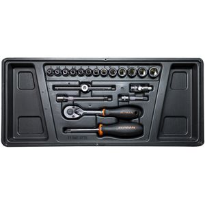FIXMAN Tray 19 Piece 1/4' Drive Sockets And Accessories